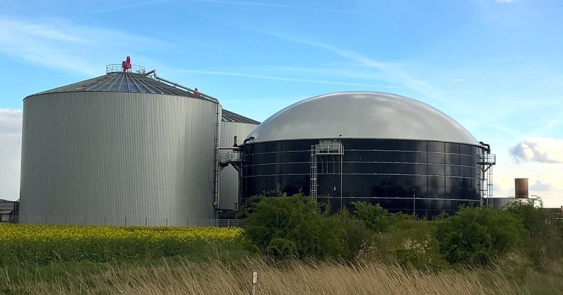 Biogasanlage im Rapsfeld