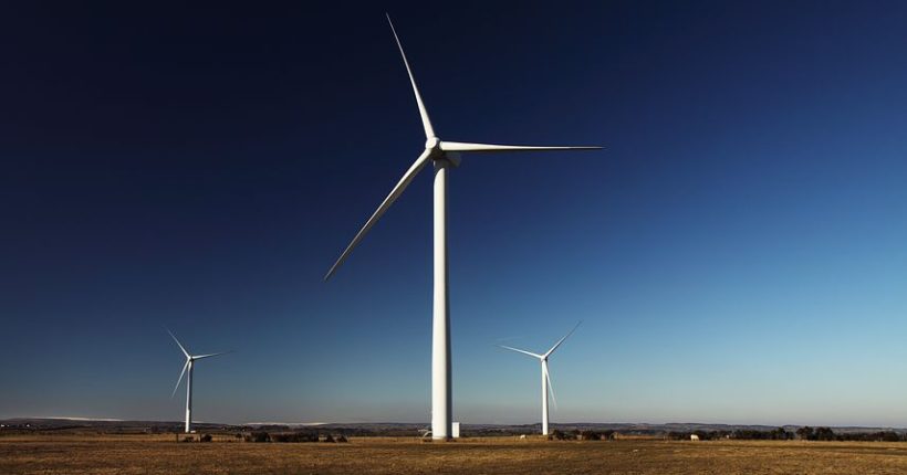 Windräder auf einem Feld